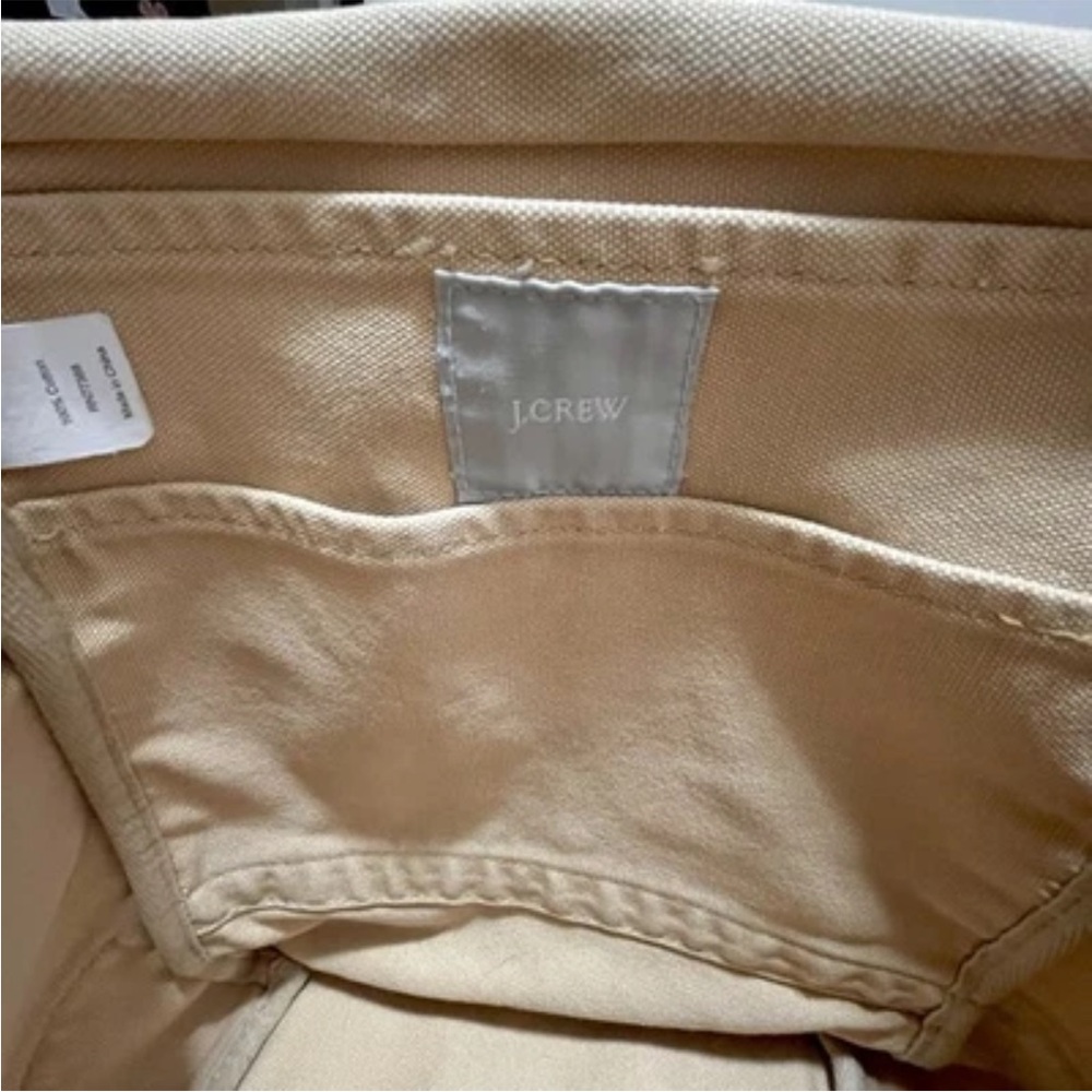 Vintage J.CREW Cotton Canvas Tote Bag - Tan Khaki Large Snap Thick - Picture 2 of 15